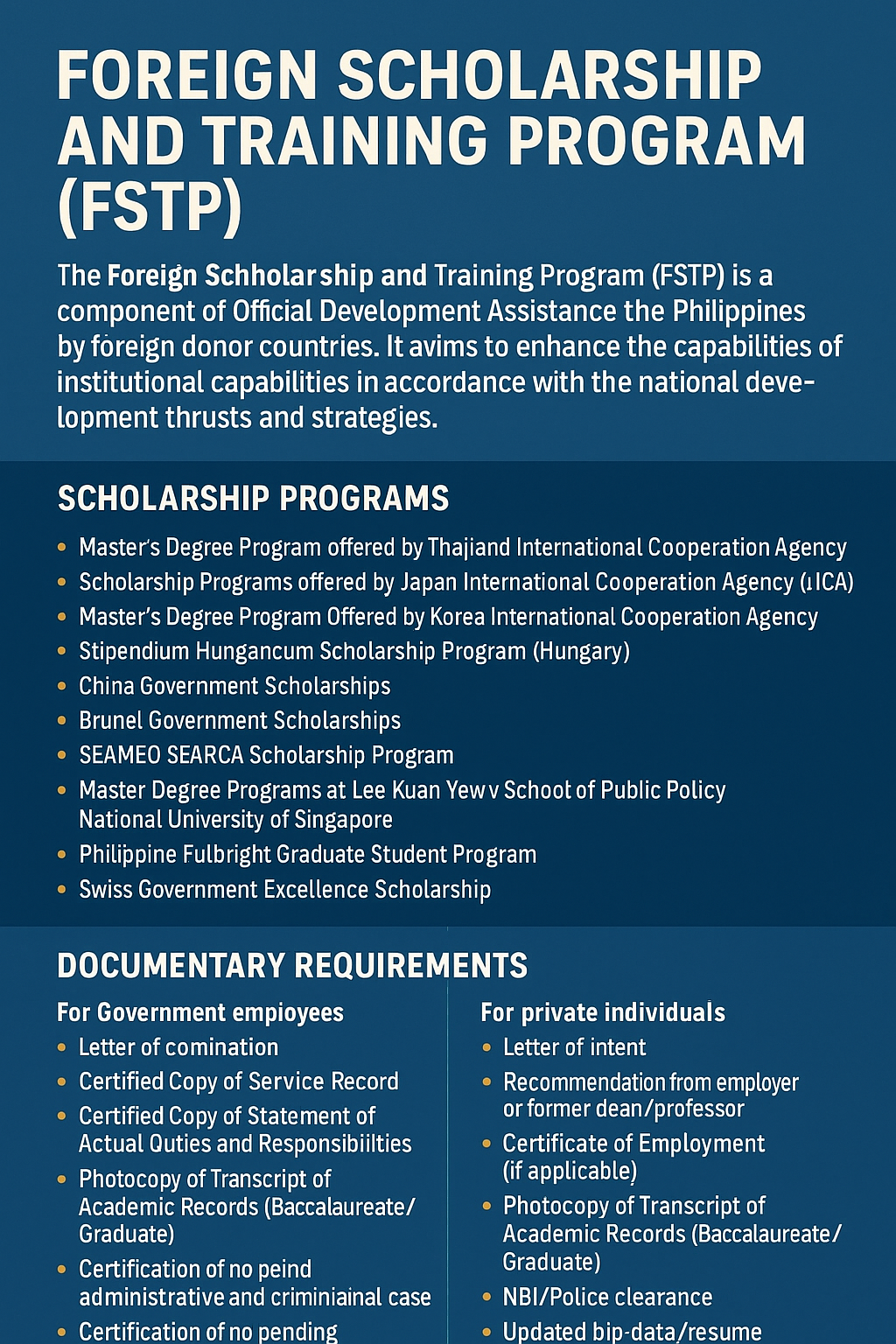 Foreign Scholarship and Training Program (FSTP)