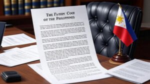 Family Code of the Philippines with Legal Document and Flag
