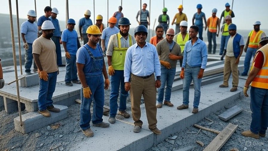 Wawao Builders' branding, featuring a construction site with flood control structures, a Philippine flag, contract papers, and a gavel, set in a professional office with gold and blue tones, showcasing sharp details, clear text, and no compression artifacts, reflecting August 2025 context.