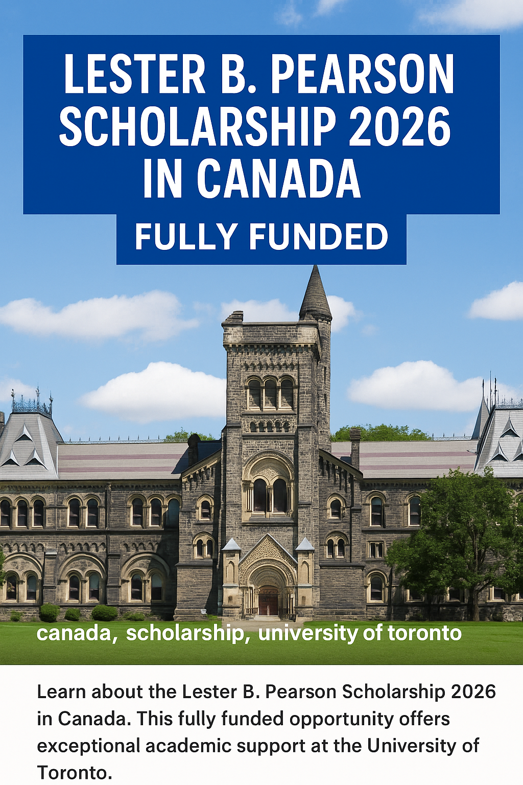 Lester B. Pearson Scholarship 2026 in Canada